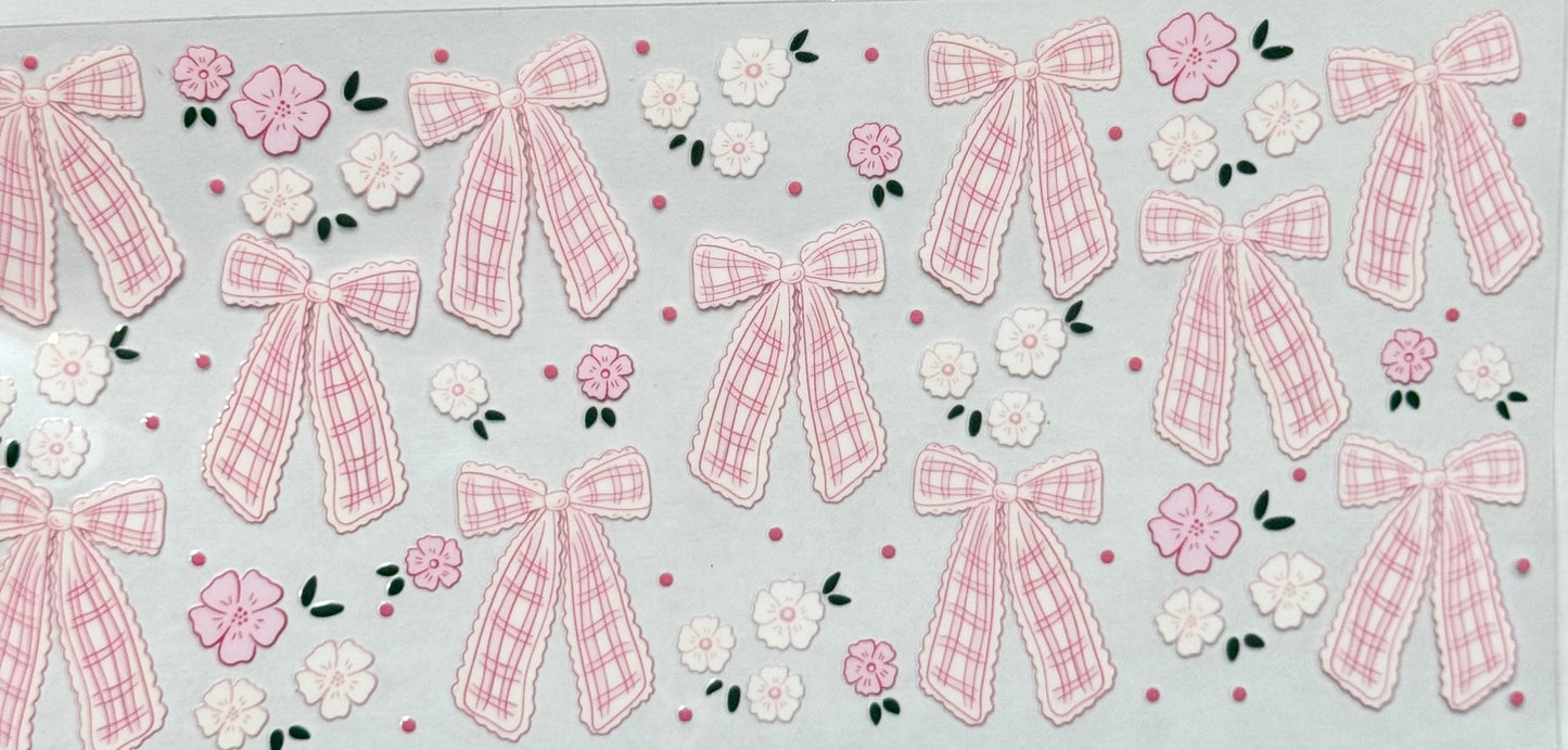 Pink bows roses