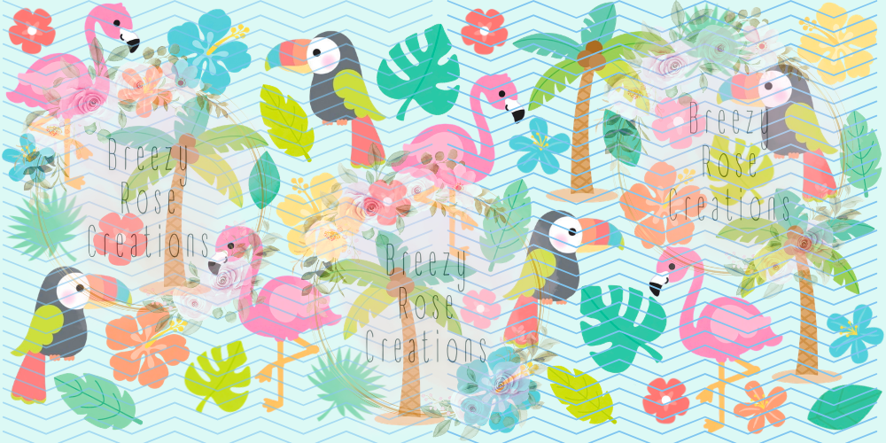Toucan flamingo tropical