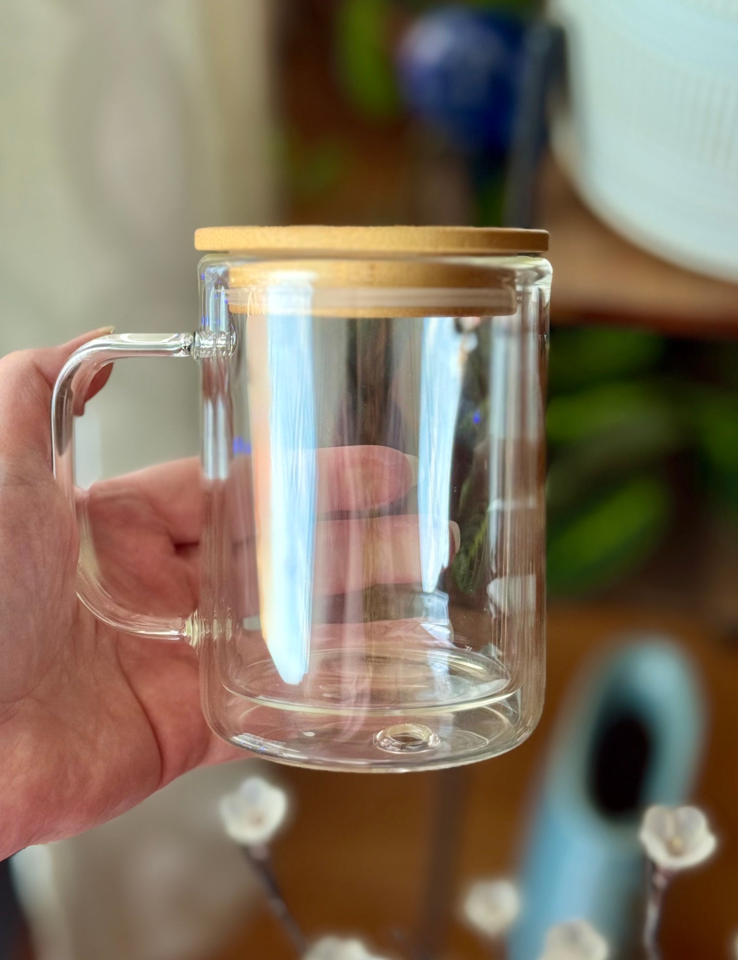 15 oz Glass Mug Snowglobe