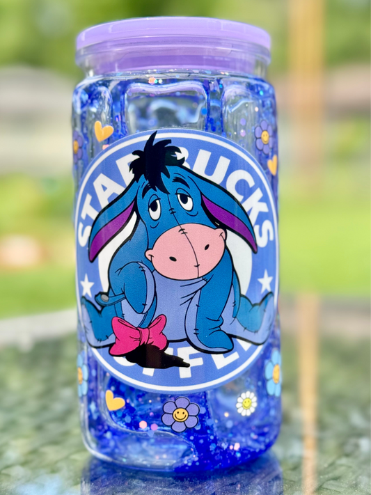 Honey Glitter Drip Eeyore Tumbler