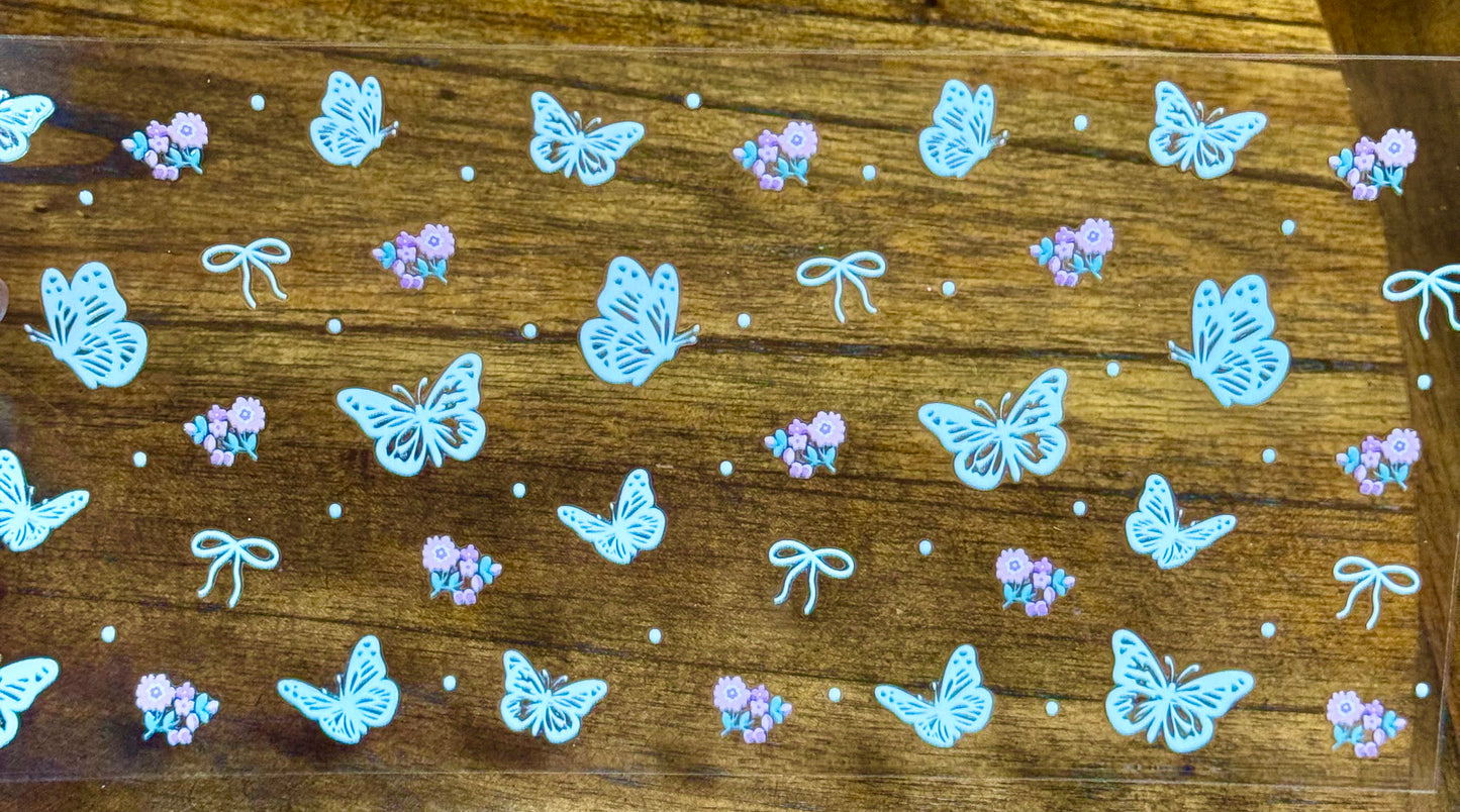 White butterflies w/ roses