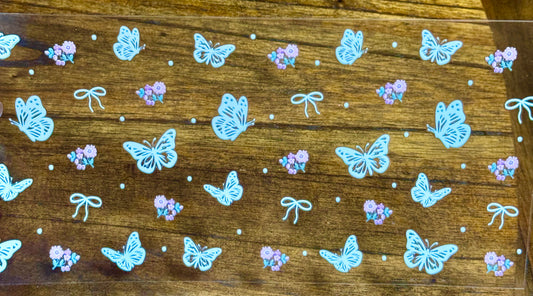 White butterflies w/ roses