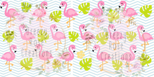 Flamingo with Palms