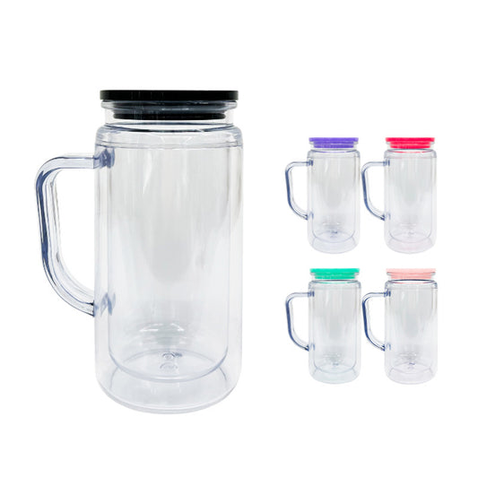 20 oz Acrylic Snow Globe Tumbler with Handle