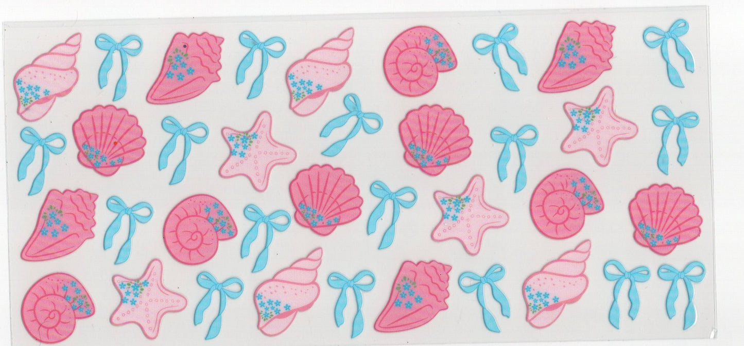 Pink Shells and Blue Bows