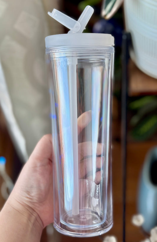 20 oz Acrylic Waterbottle Snowglobe Tumbler