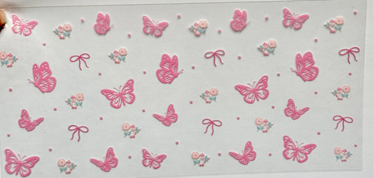 Pink butterflies & roses