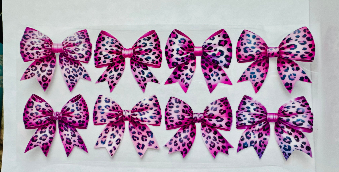 Pink cheetah bows
