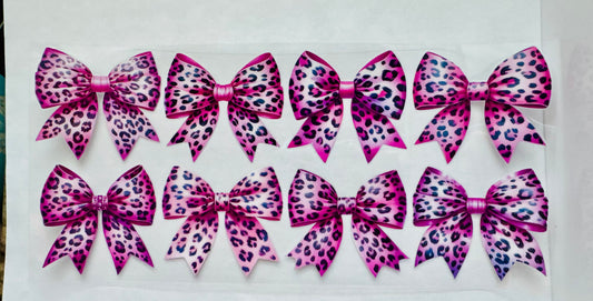 Pink cheetah bows