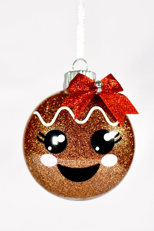 Gingerbread Glitter Christmas Ornament
