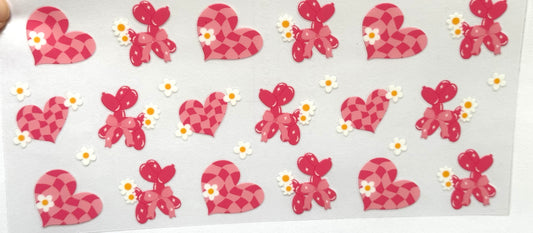 Balloon Dog Checkered Pink
