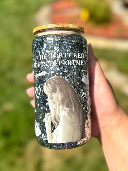 Taylor Swift TTPD Tortured Poets Department Snowglobe Themed Tumbler