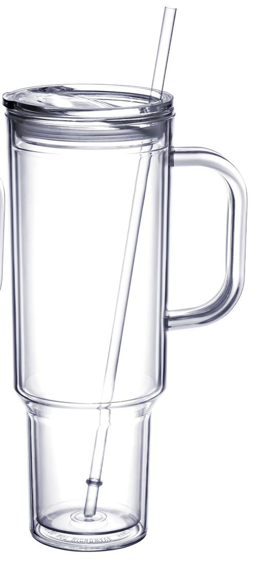 40 oz Snow Globe Tumbler with Handle